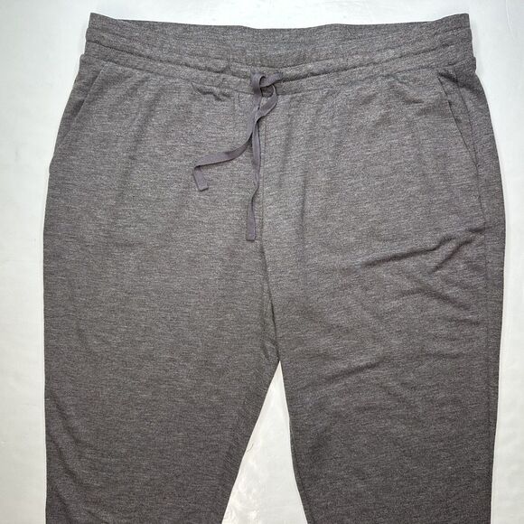 Logo Lounge Skinny Pants Sz Large Gray Pull On Stretch Soft Casual Lace Hem - Picture 7 of 12